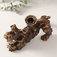 Подсвечник полистоун на 1 свечу "Шарж. Терьер" под бронзу 20х10х14,5 см