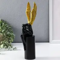 Сувенир полистоун "Ангел" чёрный с золотом 6х8,3х31 см