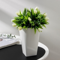 Кашпо для цветов со вставкой &laquo;Грейс&raquo;, 1,4 л (800 мл), цвет белый