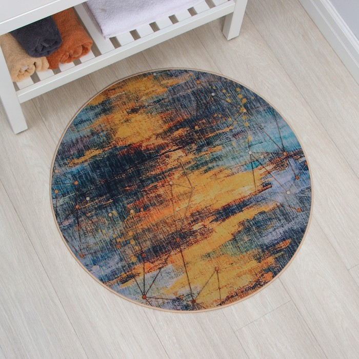 Коврик для дома Доляна &laquo;Луара&raquo;, цвет жёлтый, окантовка МИКС