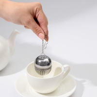 Ситечко для чая Доляна &laquo;Овальчик&raquo;, 4&times;3,5 см, цвет серебристый