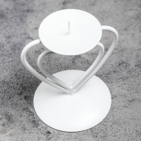 Подсвечник "Гламур" металл на 1 свечу, 9х10,2 см, белый