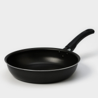 Сковорода &laquo;Классика атлас&raquo;, d=24 см, пластиковая ручка, стеклянная крышка, антипригарное покрытие, цвет чёрный