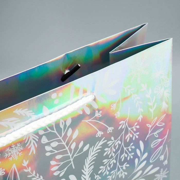 Пакет голографический &laquo;Новогодняя поляна&raquo;, L 31 х 40 х 11.5 см, Новый год