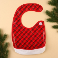 Нагрудник для кормления новогодний &laquo;Лучшему малышу&raquo;, непромокаемый на липучке, с карманом, подарочная упаковка, Крошка Я