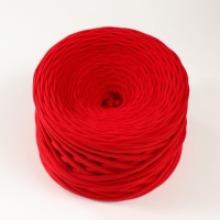 Трикотажная пряжа, ширина 7-9 мм, 100м/295 гр&plusmn;10% (09 - красный)