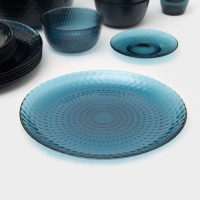 Набор столовый стеклянный &laquo;Идиллия&raquo;, 43 предмета, цвет лондон топаз