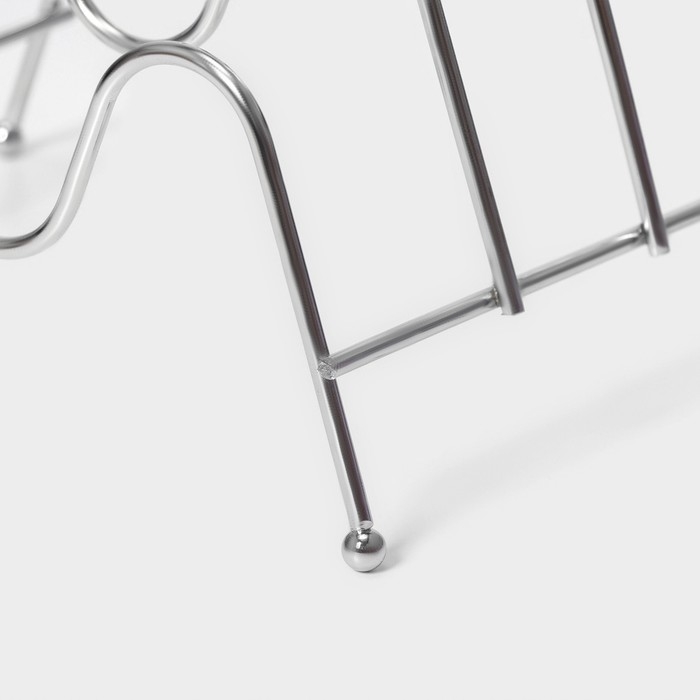 Подставка для крышек на 3 предмета Доляна, 21&times;14&times;14 см, цвет хром