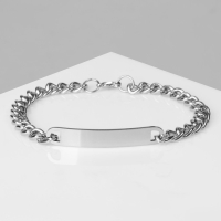 Браслет мужской &laquo;Пряжка&raquo; цепь мелкая, цвет серебро, 21 см