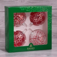 Набор новогодних шаров "Диадема" (набор 4 шт) d-7,5 см