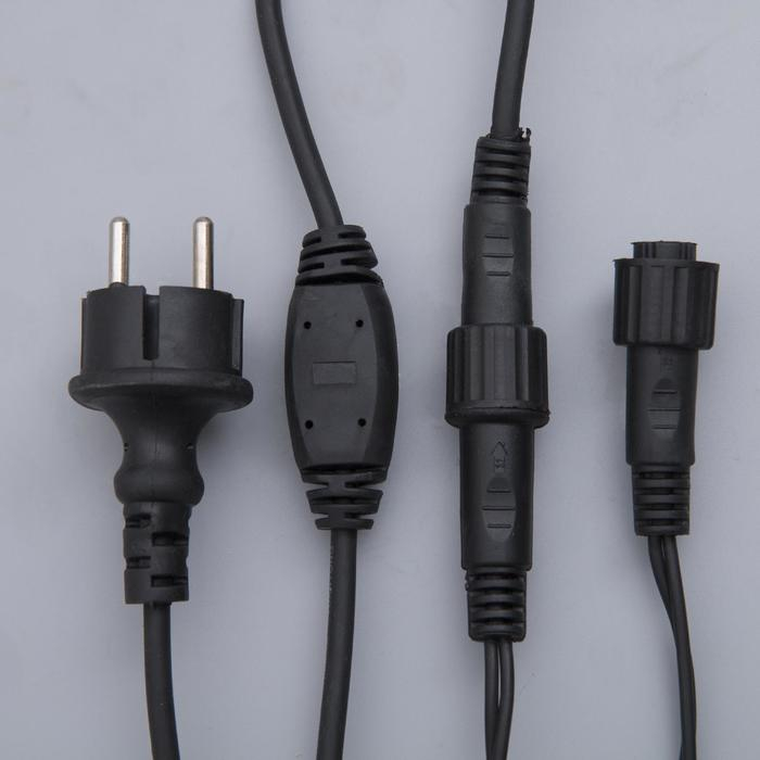 Гирлянда &laquo;Бахрома&raquo; 3 &times; 0.6 м, IP44, УМС, тёмная нить, 160 LED, свечение синее, 220 В