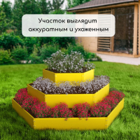 Клумба оцинкованная, 3 яруса, d = 60&ndash;100&ndash;140 см, h = 45 см, жёлтая, Greengo