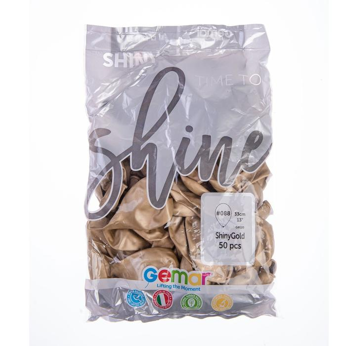 Шар латексный 14" &laquo;Хром&raquo;, набор 50 шт., цвет золотой