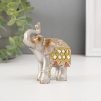 Сувенир полистоун зеркальные вставки (набор 7 шт) "Стадо слонов"11, 10, 8,5, 8, 7, 6,3;5,3см