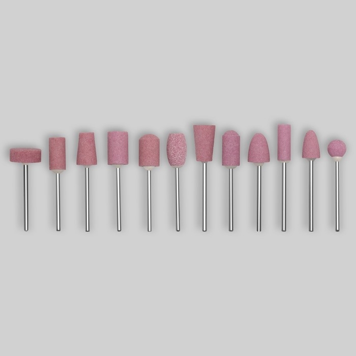 Фрезы корундовые для маникюра в пластиковом органайзере, 12 шт