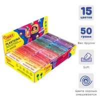 Пластилин 50 г JOVI &laquo;Классика&raquo;, 15 цветов, ДЛЯ МАЛЫШЕЙ, МИКС (цена за 1 брусок)