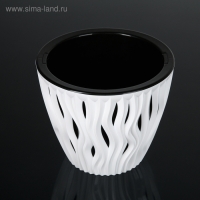 Кашпо для цветов со вставкой &laquo;Вдохновение&raquo;, 3 л, цвет бело-чёрный