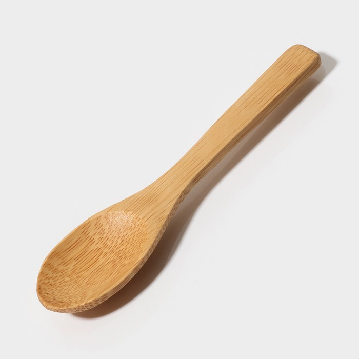 Банка стеклянная для хранения сыпучих продуктов с ложкой &laquo;Эко&raquo;, 400 мл, 10,5&times;8,5 см, с бамбуковой крышкой