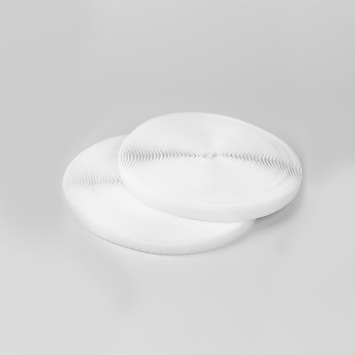 Липучка, 20 мм &times; 25 &plusmn; 1 м, цвет белый