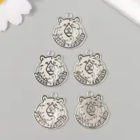 Металлический элемент, декоративная подвеска &laquo;Арт Узор. Русский характер: Медведь&raquo;, 2.5&times;2.4 см