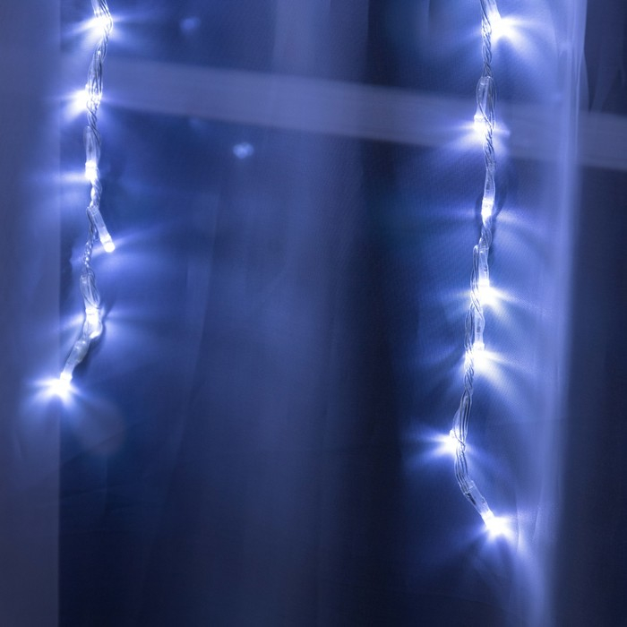 Гирлянда &laquo;Водопад&raquo; 2 &times; 1.5 м, IP20, прозрачная нить, 400 LED, свечение белое, 8 режимов, 220 В