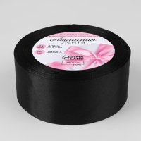 Лента атласная, 40 мм &times; 23 &plusmn; 1 м, цвет чёрный №39