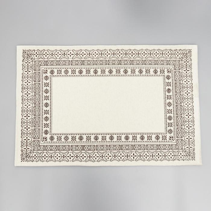 Коврик для ванной SAVANNA &laquo;Лия&raquo;, 60&times;90 см, цвет бело-коричневый