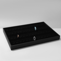 Подставка под кольца с крючками 56 мест, 35&times;24&times;3 см, цвет чёрный