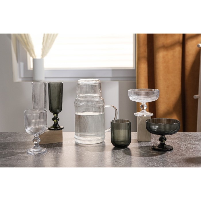 Стакан стеклянный Magistro &laquo;Грани&raquo;, 260 мл, 7,5&times;9,5 см, цвет графит