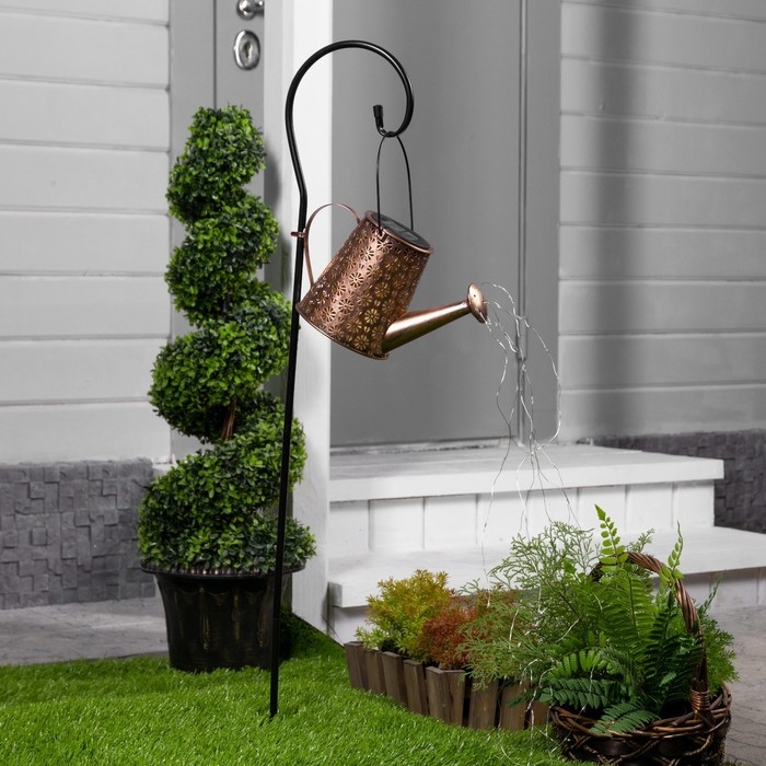 Садовый светильник на солнечной батарее &laquo;Лейка&raquo;, 27 &times; 17 &times; 11 см, 55 LED, свечение тёплое белое