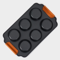 Форма для выпечки Magistro &laquo;French Bakery. Круг&raquo;, 30,5&times;18&times;3 см, 6 ячеек, антипригарное покрытие