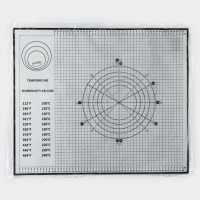 Армированный коврик для выпечки с разметкой KONFINETTA, силикон, 60&times;50 см, цвет чёрный