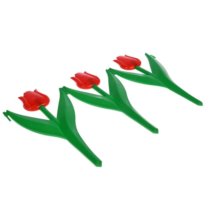 Ограждение декоративное, 30 &times; 225 см, 5 секций, пластик, красный цветок, &laquo;Тюльпан&raquo;