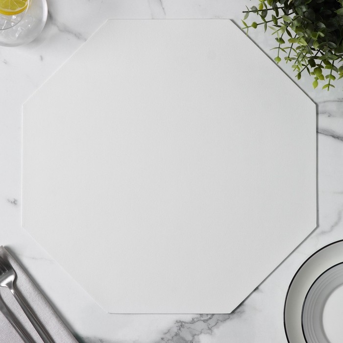 Салфетка сервировочная на стол &laquo;Тэм&raquo;, d=38 см, цвет белый, восьмиугольник