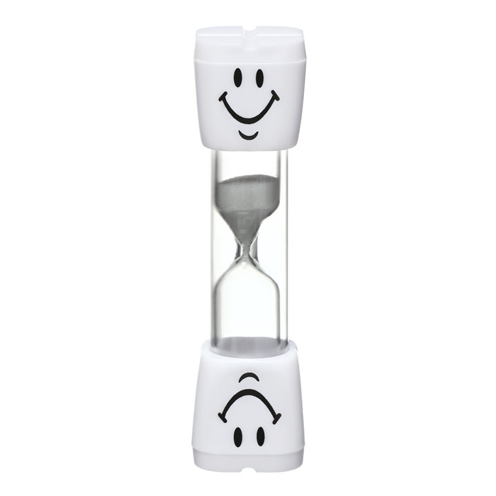 Песочные часы "Зубик", на 1 минуту, 10 х 2 см, белые