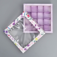 Коробка для конфет, кондитерская упаковка, 16 ячеек &laquo;От всего сердца&raquo;, 18.9 х 18.9 х 3.8 см