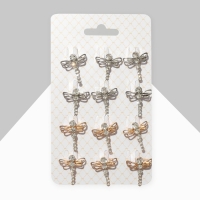 Брошь &laquo;Стрекозы&raquo; маленькие, цвет МИКС (неделимая фасовка 12 шт., цена за шт.)