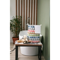 Корзина бельевая Доляна &laquo;Цветные треугольники&raquo;, 35&times;35&times;45 см, текстиль