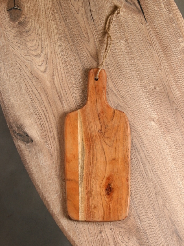 Доска разделочная прямоугольная "Черепаха и цветы" дерево манго 41х18 см