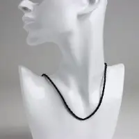 Шнурок кожаный d=3 мм, 45 см, чёрный, косичка