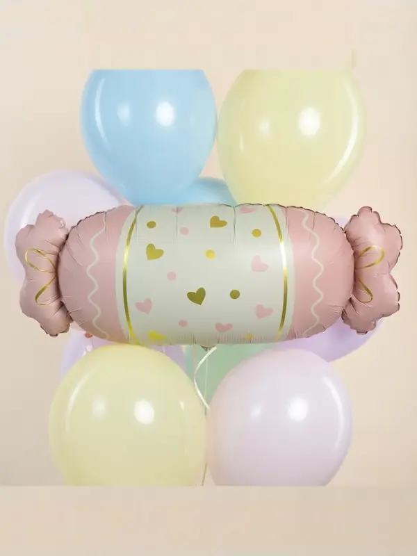 Воздушный шар фольгированный 34" &laquo;Конфета&raquo;, розовый сатин