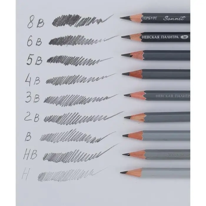 Набор карандашей чернографитных ЗХК "Сонет", 6 штук, 6B