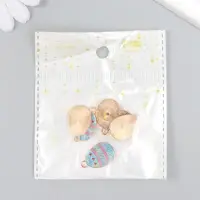 Декор для творчества металл, эмаль "Голубое яйцо с сердечками" 1,4х2,2 см