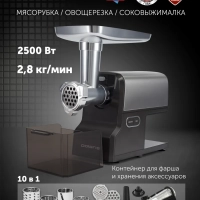 Мясорубка электрическая PMG 2585A RUS с насадками