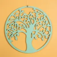 Панно "Древо жизни" МДФ, 40х40х1 см, цв. бирюзово-коричневый