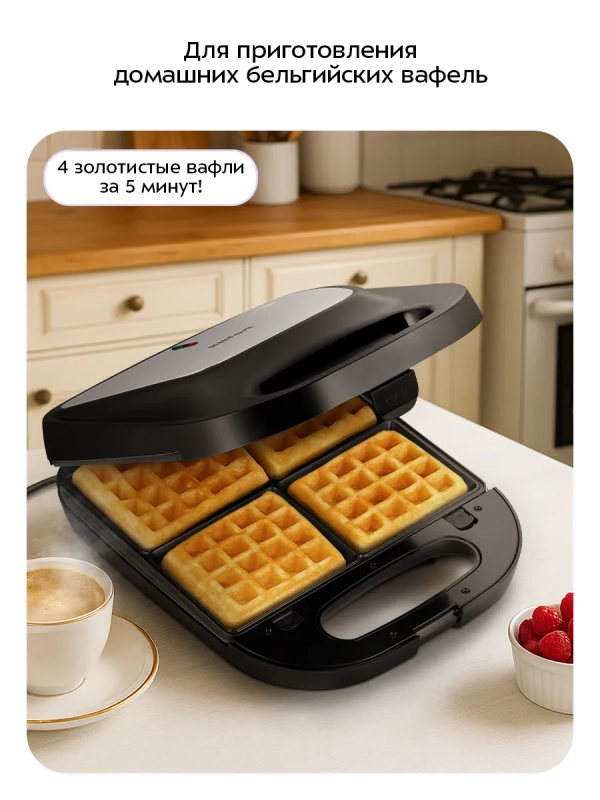 Вафельница для бельгийских вафель КТ-4688- 1400 Вт