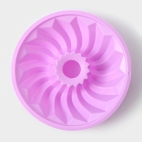 Форма для выпечки Доляна &laquo;Немецкий кекс. Заварное&raquo;, силикон, d=22,5 см, цвет сиреневый