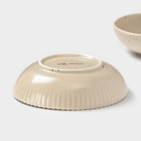 Тарелки глубокие Доляна &laquo;Коралл&raquo;, 700 мл, d=18,2 см, набор 2 шт, фарфор, бежевые