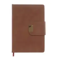 Ежедневник недатированный формат А5, с хлястиком, 96л, линия, пвх, Коричневый