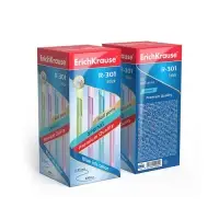 Ручка шариковая ErichKrause R-301 Spring Stick, узел 0.7 мм, чернила синие, длина линии письма 1000 метров, МИКС